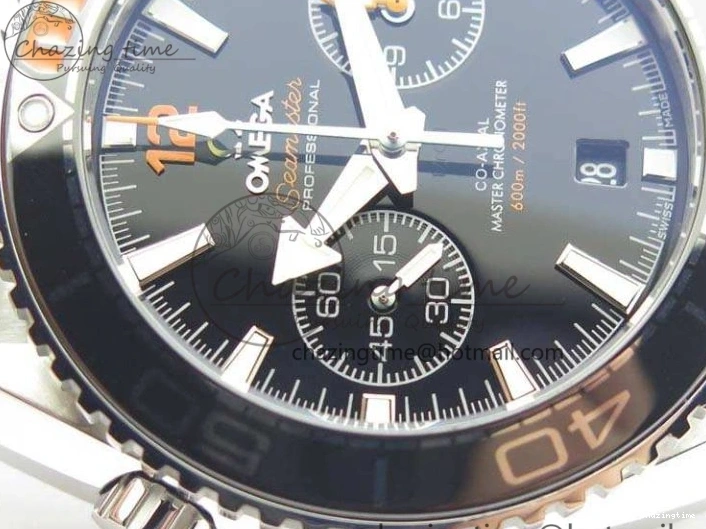 0424 FastDry Planet Ocean Master Chrono SS OM 1:1 Best Edition Black Dial On SS Bracelet A9900 V 8112